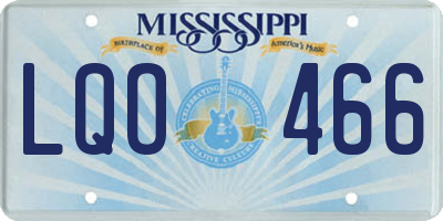 MS license plate LQO466
