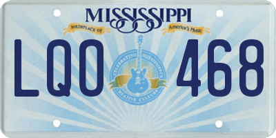 MS license plate LQO468