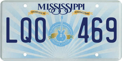 MS license plate LQO469
