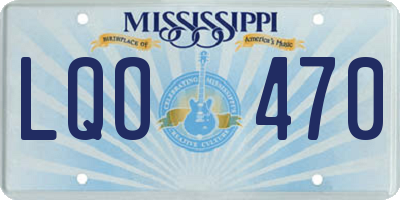 MS license plate LQO470