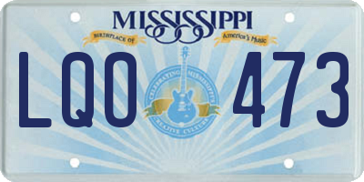 MS license plate LQO473