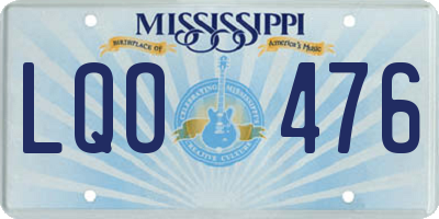 MS license plate LQO476