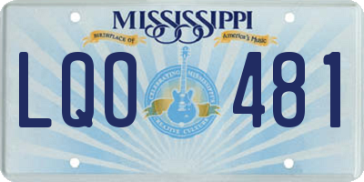 MS license plate LQO481