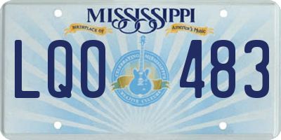 MS license plate LQO483