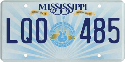 MS license plate LQO485