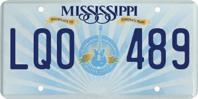MS license plate LQO489