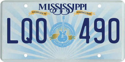 MS license plate LQO490