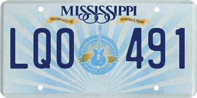 MS license plate LQO491