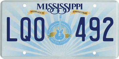 MS license plate LQO492