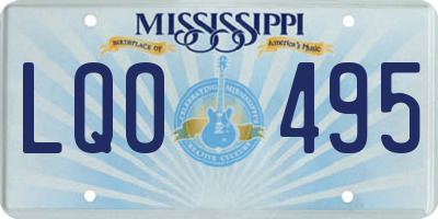 MS license plate LQO495