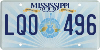 MS license plate LQO496