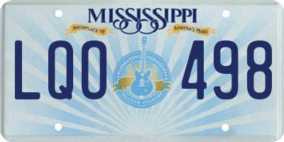 MS license plate LQO498