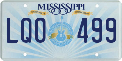 MS license plate LQO499