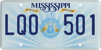 MS license plate LQO501
