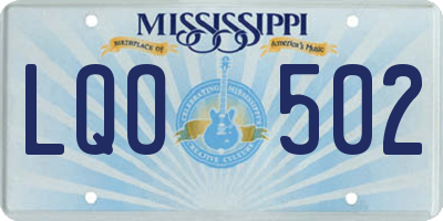 MS license plate LQO502
