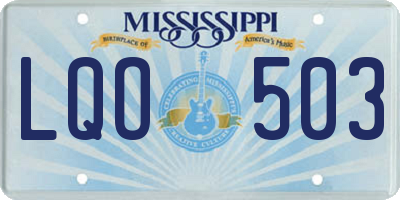 MS license plate LQO503