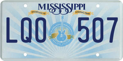 MS license plate LQO507