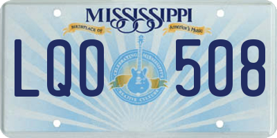 MS license plate LQO508