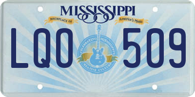 MS license plate LQO509