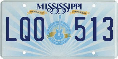 MS license plate LQO513