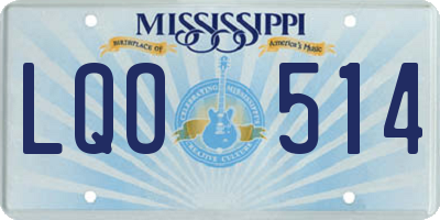 MS license plate LQO514