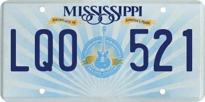 MS license plate LQO521