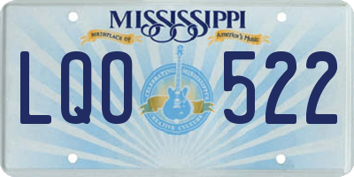 MS license plate LQO522