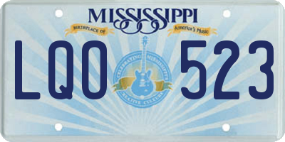 MS license plate LQO523