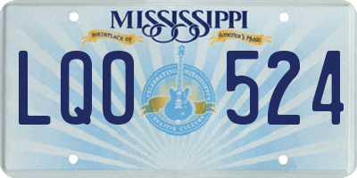 MS license plate LQO524
