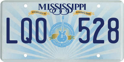 MS license plate LQO528