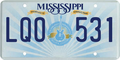 MS license plate LQO531