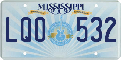 MS license plate LQO532