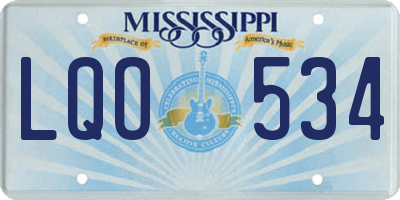 MS license plate LQO534