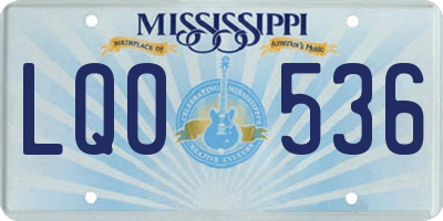 MS license plate LQO536