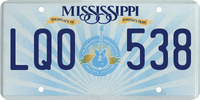 MS license plate LQO538