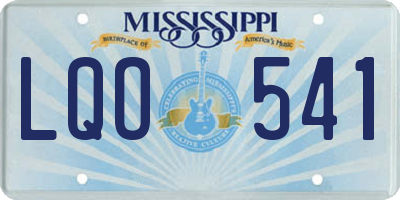 MS license plate LQO541