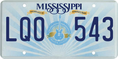 MS license plate LQO543