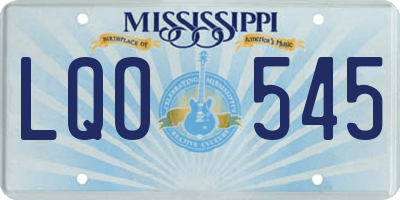 MS license plate LQO545