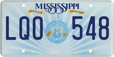 MS license plate LQO548