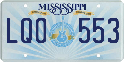 MS license plate LQO553