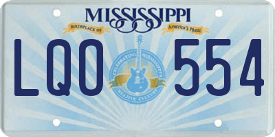 MS license plate LQO554