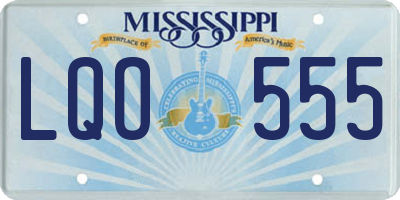 MS license plate LQO555