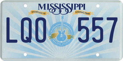 MS license plate LQO557