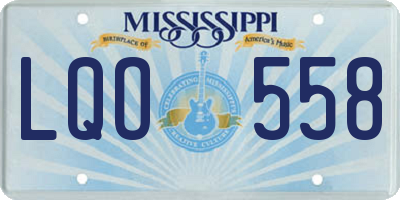MS license plate LQO558