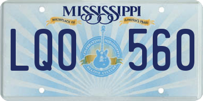 MS license plate LQO560