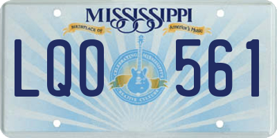 MS license plate LQO561