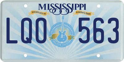 MS license plate LQO563