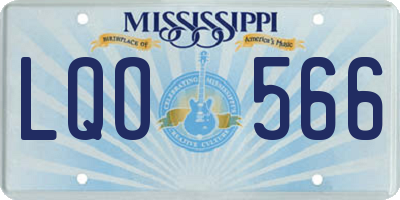 MS license plate LQO566