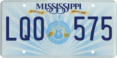 MS license plate LQO575