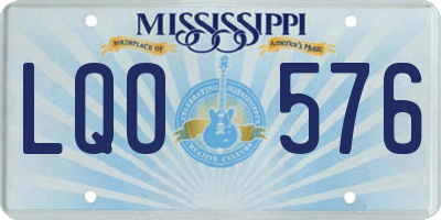 MS license plate LQO576